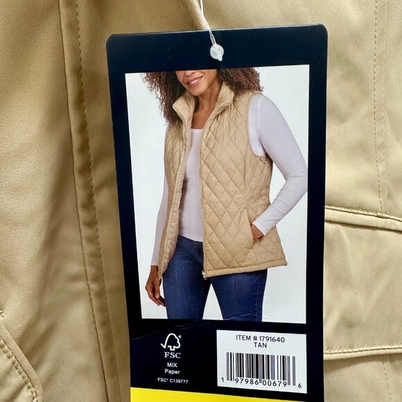 Lands' End Women's Jacket With Vest Size S Tan Water Resistant Lightweight NEW - Picture 15 of 16
